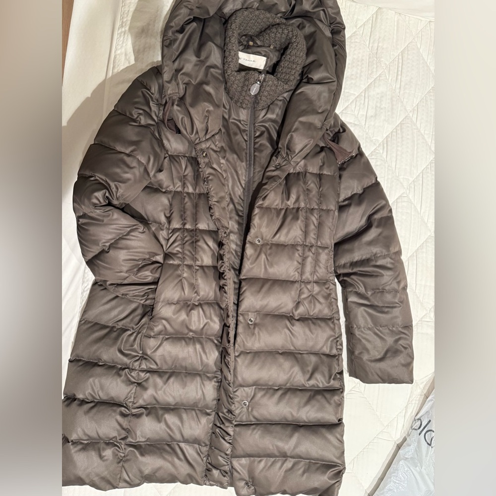 T Tahari Dark Brown Puffer Jacket